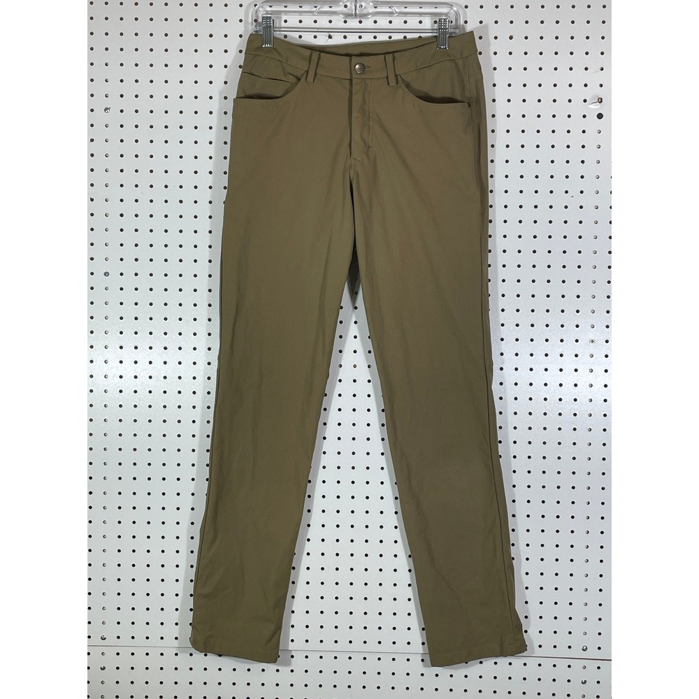 Lululemon Mens Commission Slim Fit Pants Khaki Tan Size 30 Technical Trousers